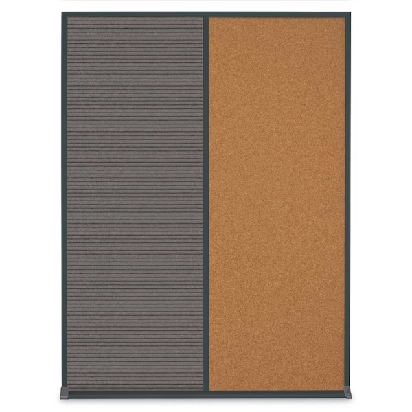 Single Door Radius Plus Corkboard, 18"X, UV8000PLUS-BLACK-RUBBER